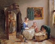 Willem van A family in an interior USA oil painting artist